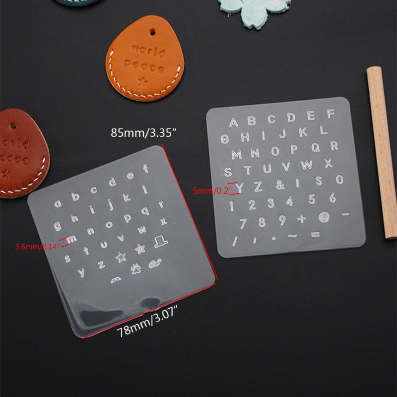 SIY  3Pcs DIY English Letter Leather StampTemplate Letter Number Leathercarft Stamping Tools Alphabet Stamps Handle Punch Kit