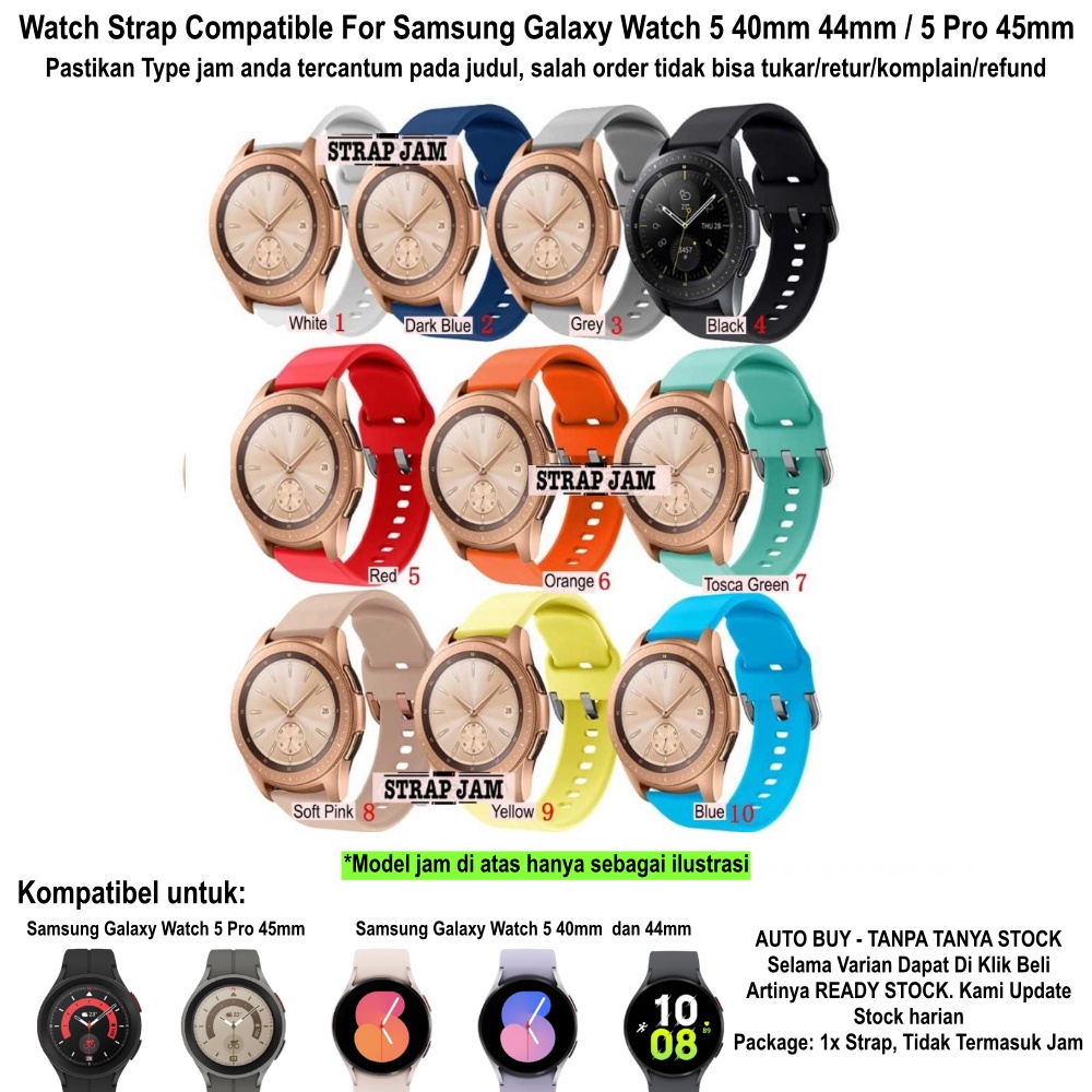 ATS ATL Strap Samsung Galaxy Watch 5 40mm 44mm Pro 45mm - Tali Jam 20mm Silikon Warna Warni