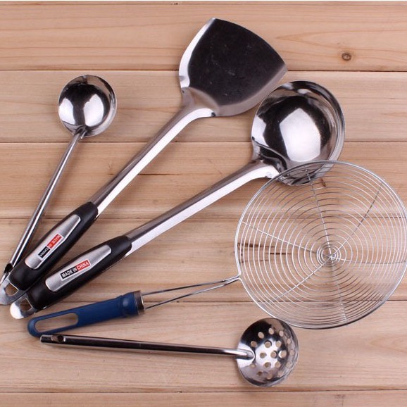 Bos215 Peralatan Dapur Set Spatula 5pcs Alat Dapur Stainless