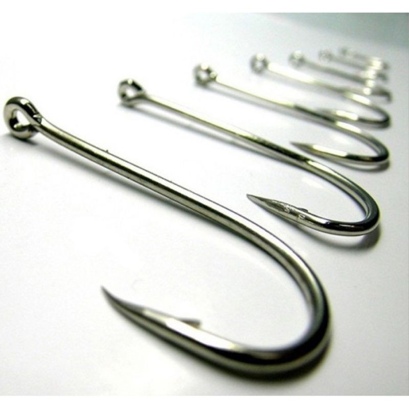 (MAINANKYU)  Long Handled Fishing Hook Ten Division No 3-12 Set / Kail Pancing - 94151-BE - Transparent