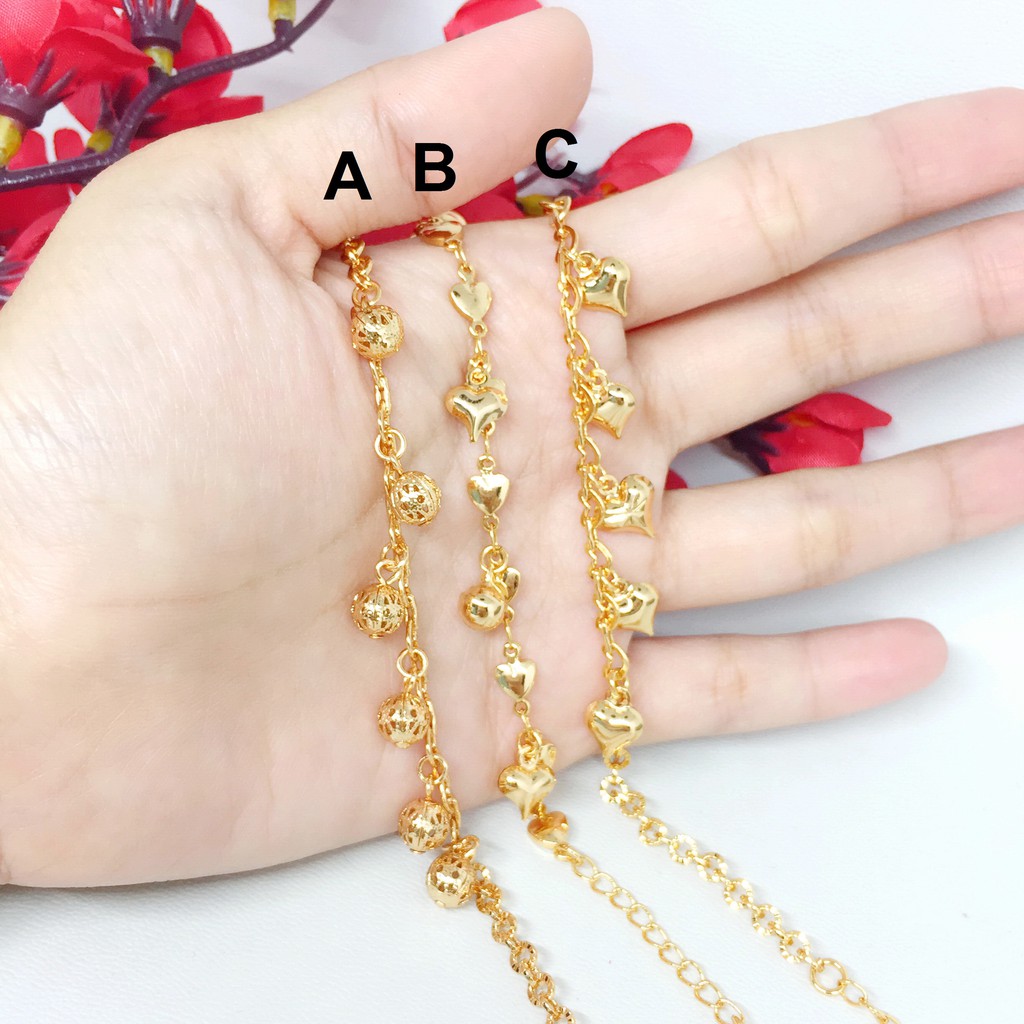 Gelang Tangan Xuping Rantai Love Bulat Lonceng Warna Gold - BB412