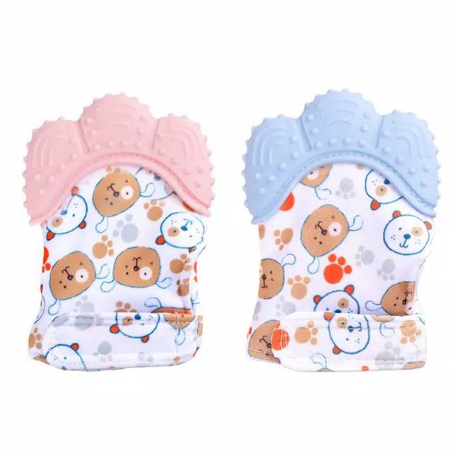 1234OS Sarung Tangan Teether Bayi | Mitten Baby Glove Teether Motif Doggy.