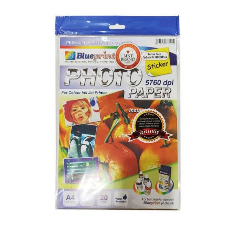 

Glossy Sticker Paper Blueprint A4 120gr
