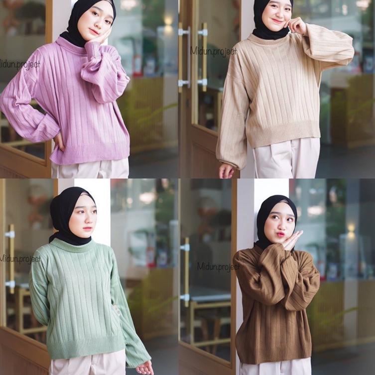 Sweater Rajut Wanita /Atasan Rajut wanita /Atasan rajut Turlenck /Blouse Rajut premium  (DISKON)