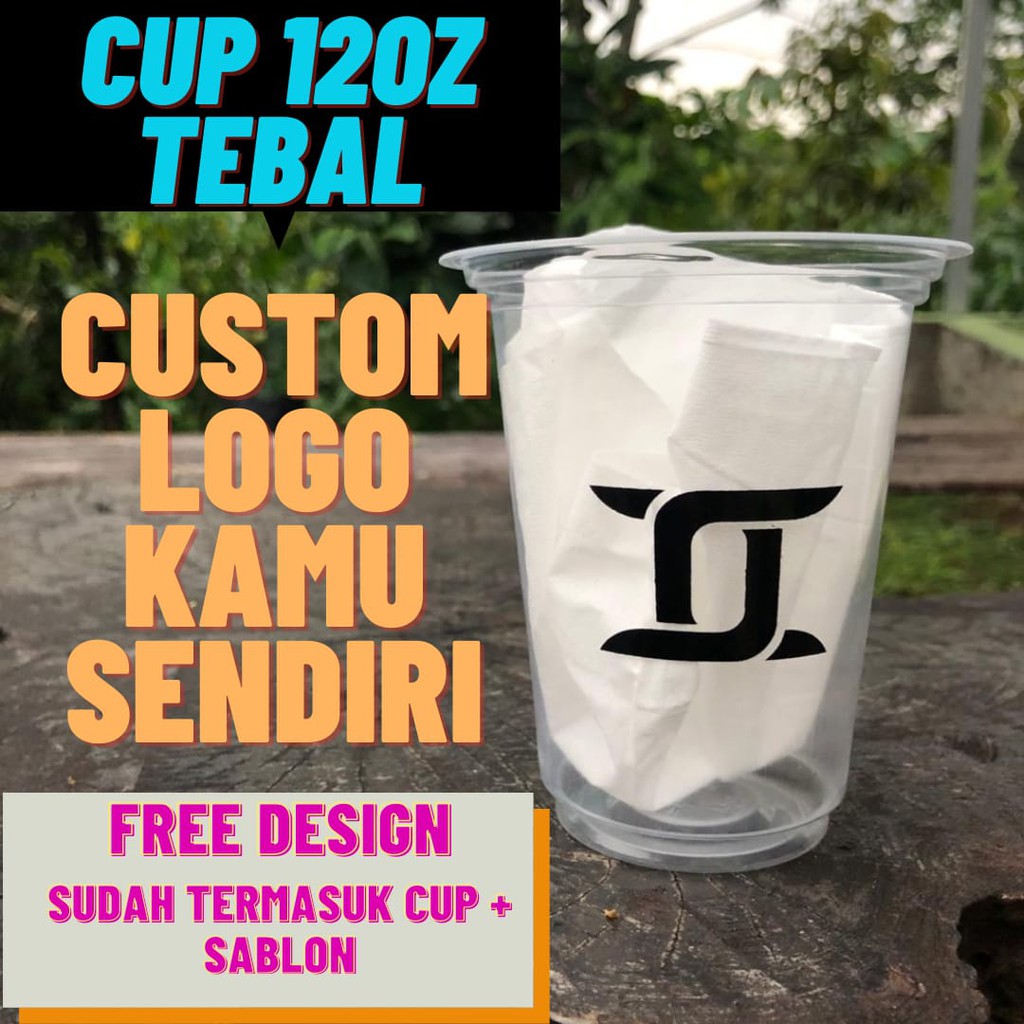 SABLON CUP PLASTIK CUP 12Oz TEBAL 7GRM CUP STARINDO CUP PRINTING
