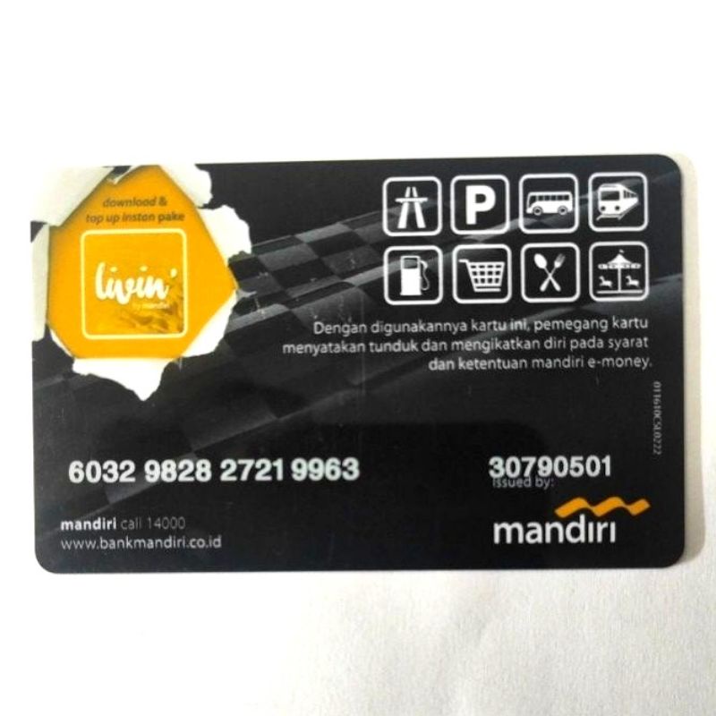 Mandiri eMONEY Seri KUTA MANDALIKA ORI /Like eTOLL Tapcash Flazz or Brizzi