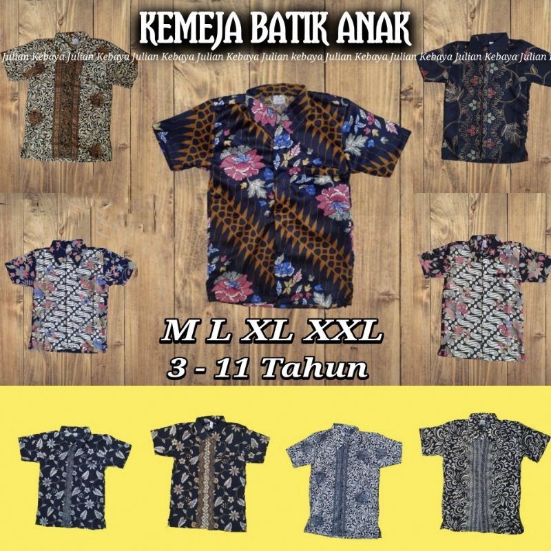 KEMEJA BATIK ANAK LENGAN PENDEK TERBARU - KEMEJA BATIK ANAK KEKINIA - HAM