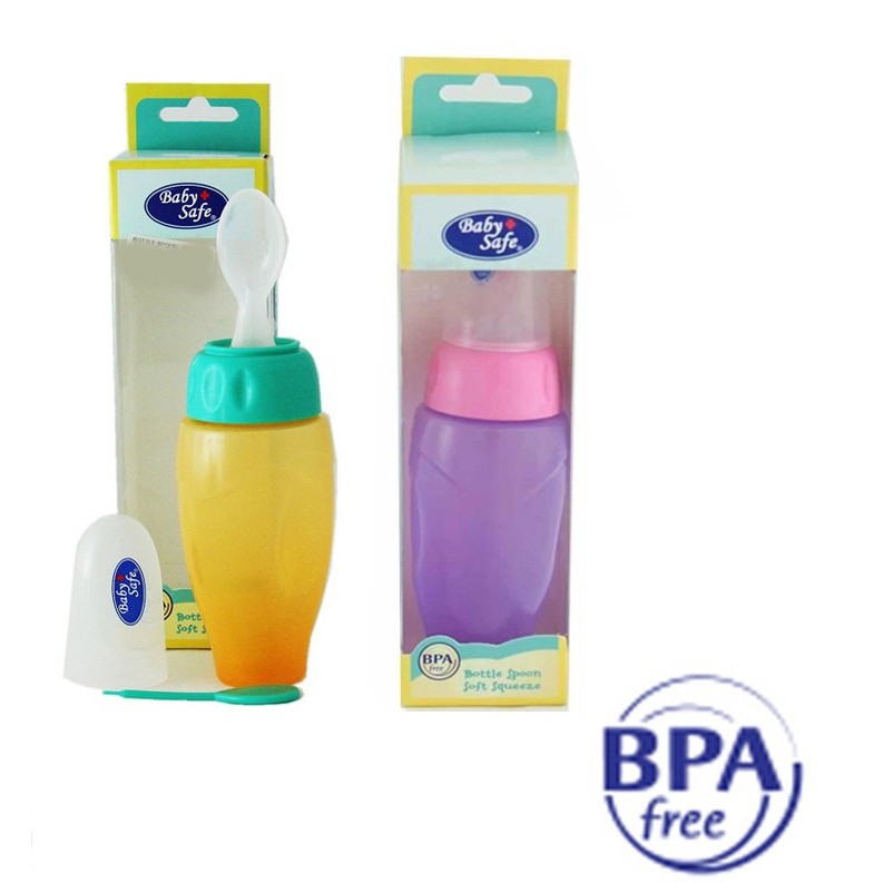 Baby Safe JP029 JP030 Botol Sendok Makan Bayi / Bottle Spoon Babysafe / Feeding Soft Feeder Easy Squeezy