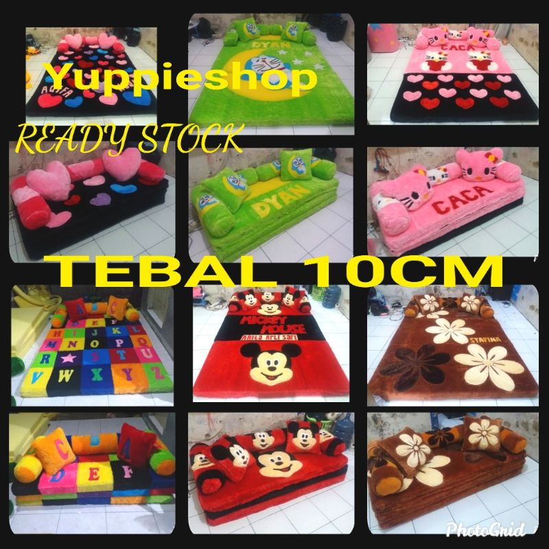SOFA BED KARAKTER  - KASUR LIPAT TEBAL 10cm (FREE NAMA)