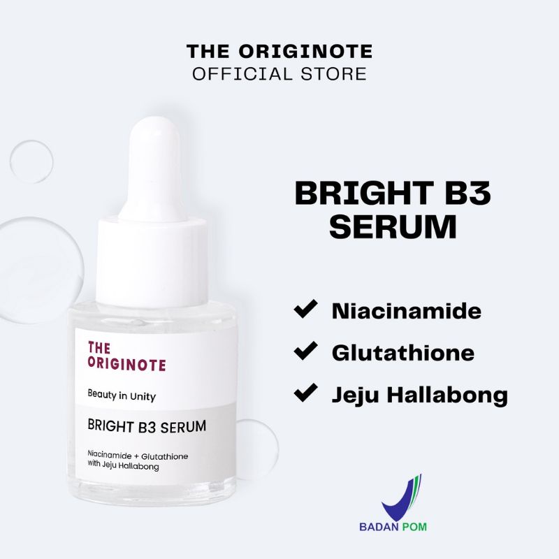 The Originote Bright B3 Serum Niacinamide Glutathione with Jeju Hallabong (BPOM)