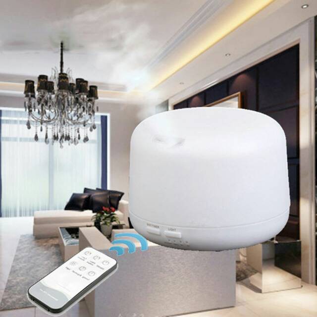 Humidifier Purifier Difusser Ultrasonic Aromatherapy Elektrik dengan 7 LED dan Remote Control