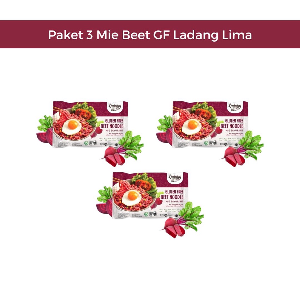 

Paket 3 Mie Beet Gluten Free Ladang Lima