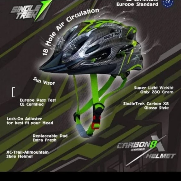 Helm Sepeda Single Trek Motif Carbon X8