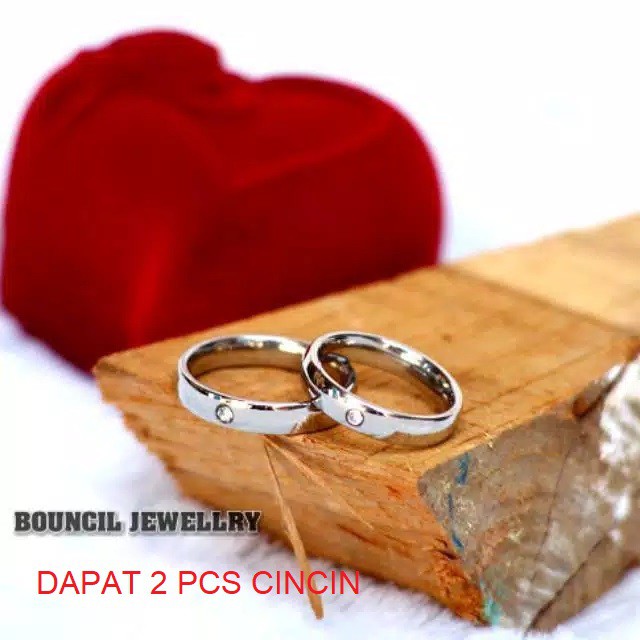 CINCIN COUPLE/PASANGAN DAPAT 2 PCS TITANIUM  ANTI KARAT SELAMA NYA HARGA PROMO