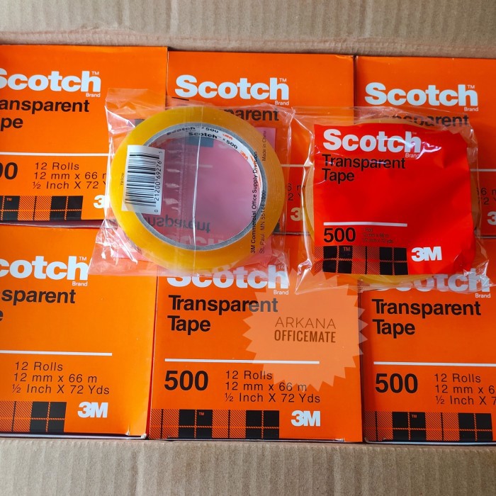 

Lakban Bening 3M 0.5" x 72 Yard Scotch 500