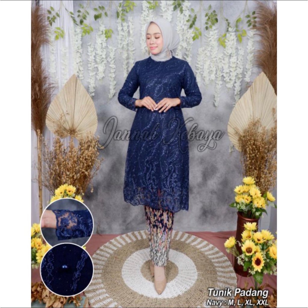 KEBAYA JUMBO LD 130 BIG SIZE &amp;SWAROSKI-KEBAYA TULLE MUTIARA-BAJU KEBAYA / KEBAYA MODERS JUMBO/KEBAYA JUMBO MURAH