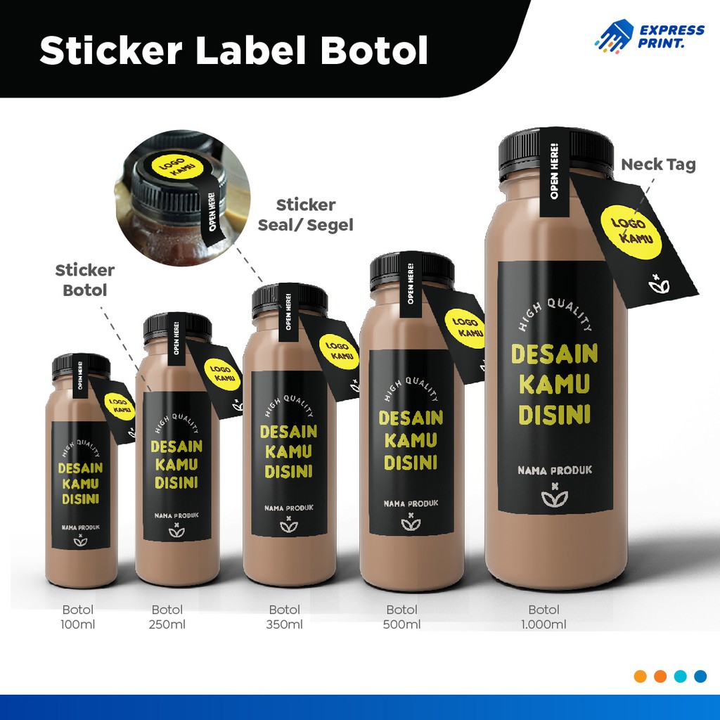 Jual Sticker Botol Minuman Transparant Sticker Label Kopi Transparan Cutting Label Botol Label 8750