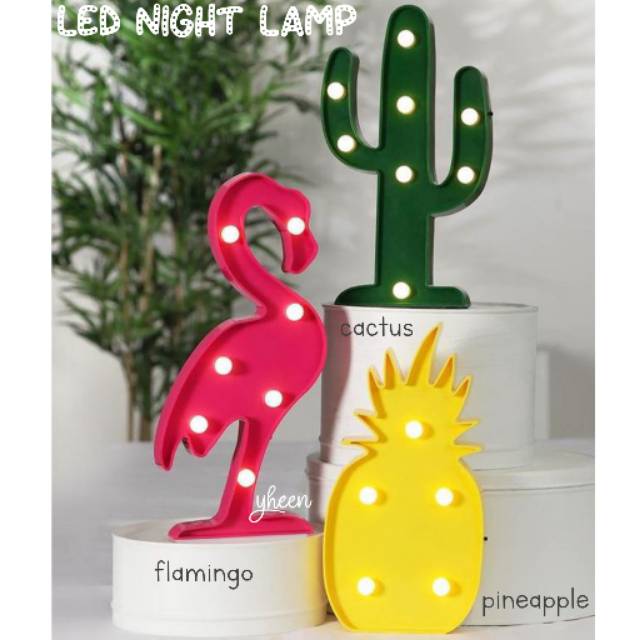 Lampu hias led flamingo/flamingo , kaktus/cactus , nanas/pineapple