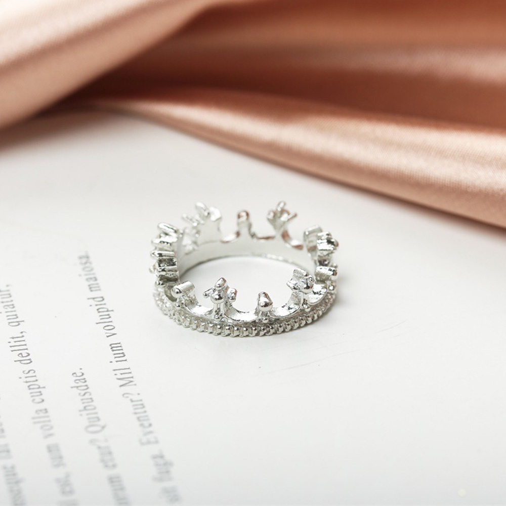 【COD Tangding】Little Pepper Crown Ring Korean New Princess Ring Jewelry Index Finger Ring Accessories