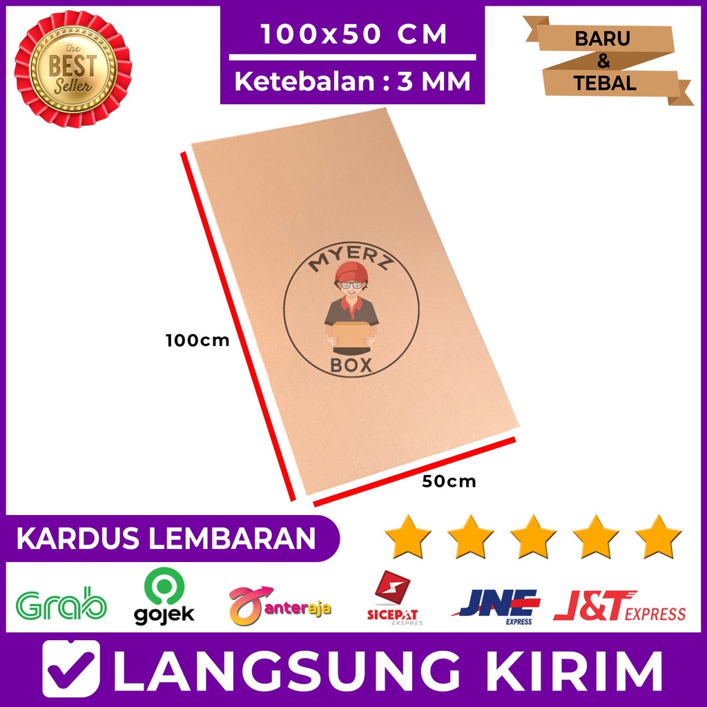 

Kardus Karton Lembaran Single Wall 100x50 Cm Sheet Polos, Tebal 3 MM