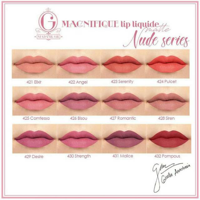 MADAME GIE Magnifique Lip Liquide Matte Nude Series (Series Terbaru)