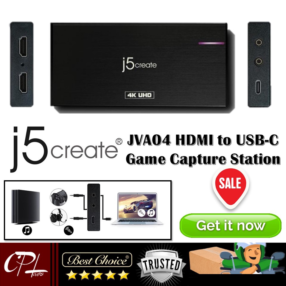 J5Create JVA04 HDMI to USB-C Game Capture Station