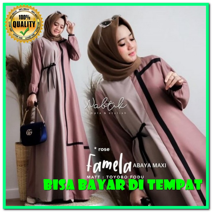 Qwfashion-Syari Wanita 2021-Syari Lebaran Terbaru-Baju Jubah Terb PE884  Terbaru Termurah - Famela