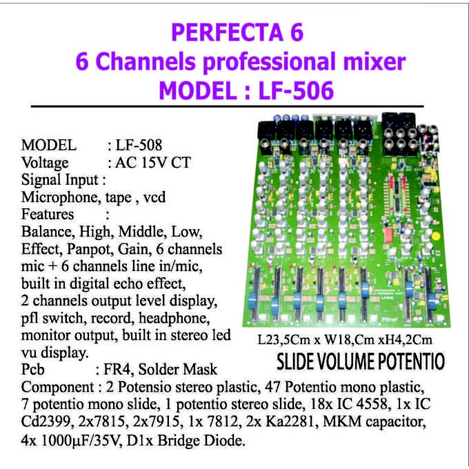 Kit Professional mixer 6 ch (PERFECTA 6 ) type Lf 506