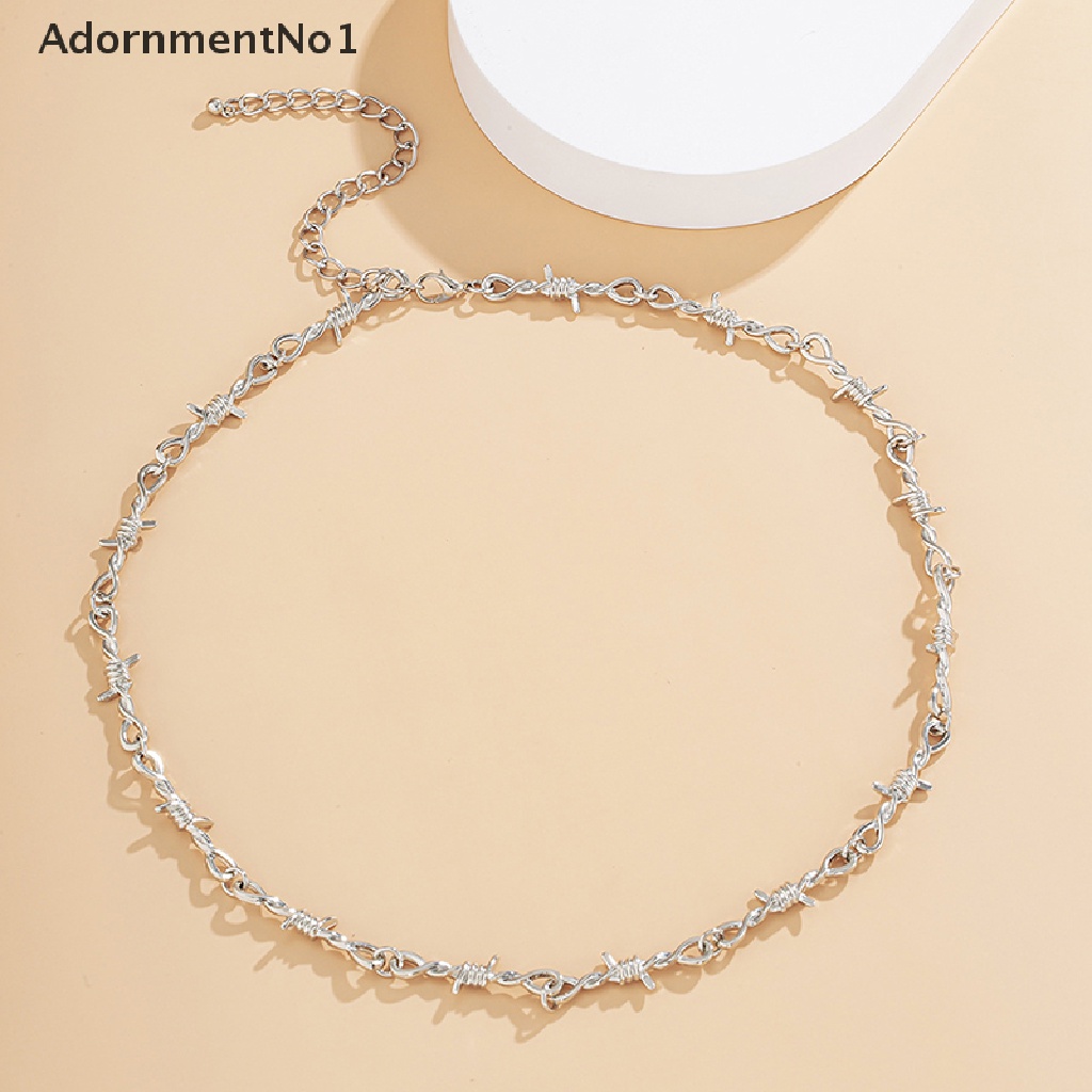 (AdornmentNo1) Kalung Choker Kawat Hollow Out Gaya Punk Hip hop Untuk Wanita