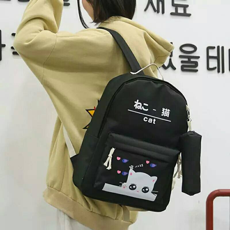 SALE Tas Anak Perempuan SD Ransel Karakter kucing 4in1 Backpack Anak Sekolah Tas Laki-laki/Perempuan