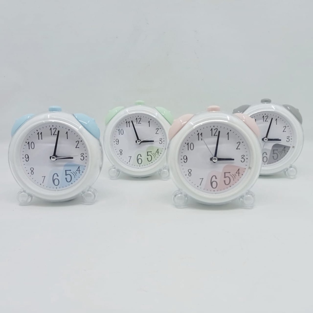 Jam Beker Weker Alarm Mini Model Bulat Sweep Movenment Bunyi Keras JH41