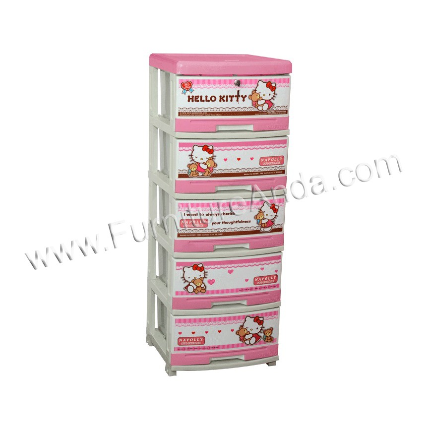 Lemari Plastik Napolly  - Hello kitty 5 Laci (SFC2 5000 HKBF)