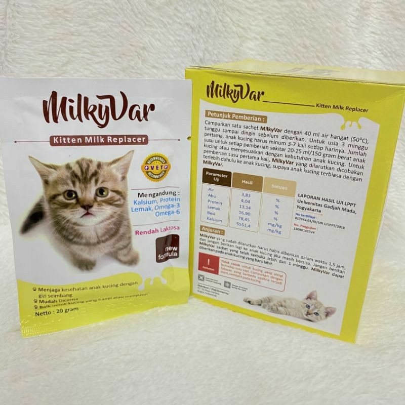 MilkyVar Kitten Cat Milk Replacer Susu Bayi Anak Kucing Rendah Laktosa