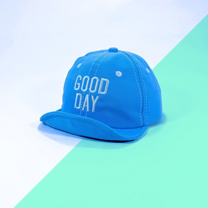 Jocoproduction - Topi Fashion Anak Bayi Baseball Lipat Bordir Good Day Unisex-GoodDayLipat BiruMud