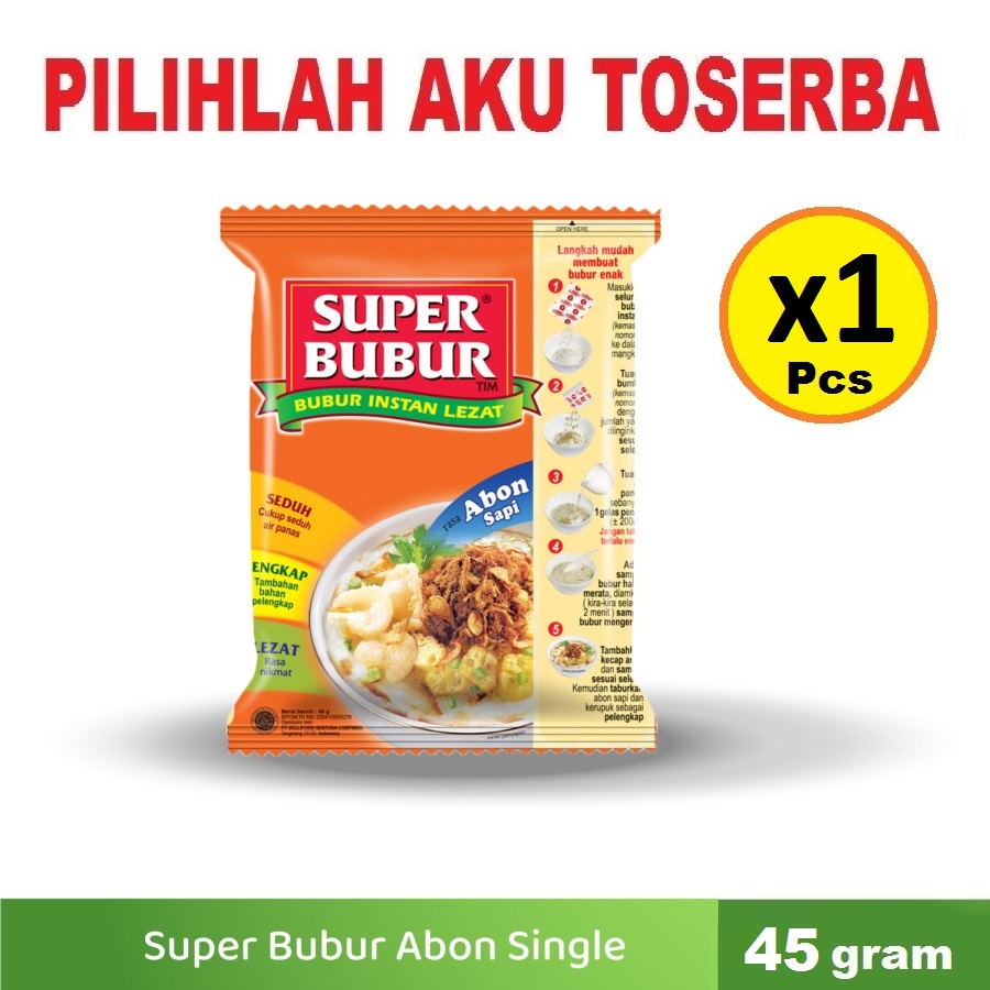 Super Bubur MIX 4 Rasa @45 Gr - (HARGA PAKET ISI 4 Pcs CAMPUR)