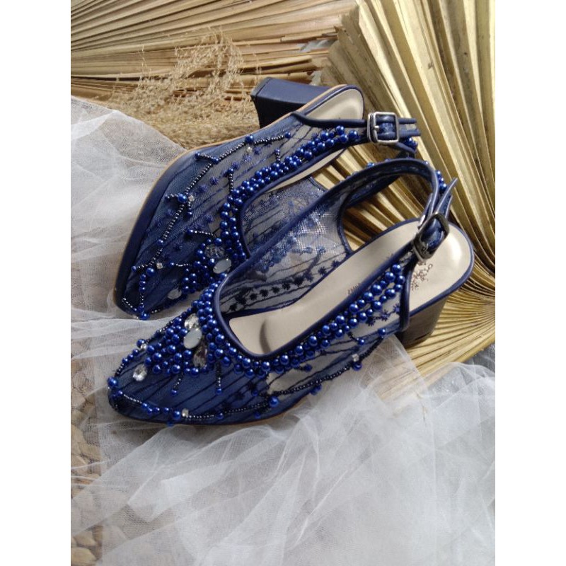 sepatu wedding navy Clara sepatu wanita cantik