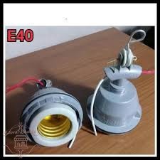 Fitting Gantung Lampu MERKURI E40 Fitting Besi Keramik Jalan Gudang OUTDOOR