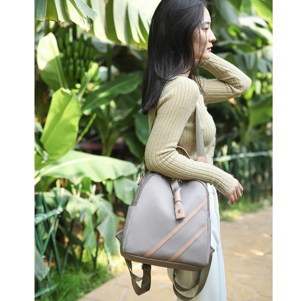 TAS RANSEL WANITA KOREA ANTI AIR GREY IMPORT BACKPACK GENDONG PUNGGUNG CEWEK TA595G2 DANIELE MURAH SEKOLAH KERJA KULIAH FASHION PREMIUM BATAM REMAJA KEKINIAN