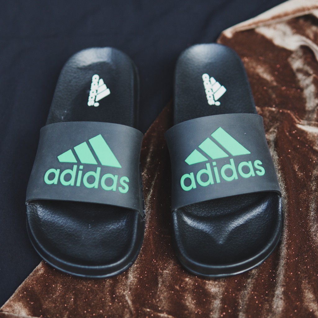 TERMURAH !! SENDAL ADIDAS BENASSI SLIDE SANDAL SPORT SLOP PRIA PREMIUM FLIP FLOP HITAM HIJAU