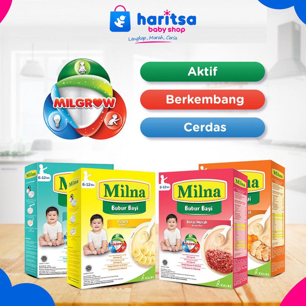 Milna Bubur Bayi 6+ &amp; 8+ 120 gr / Bubur Bayi Milna / Milna Bubur Bayi