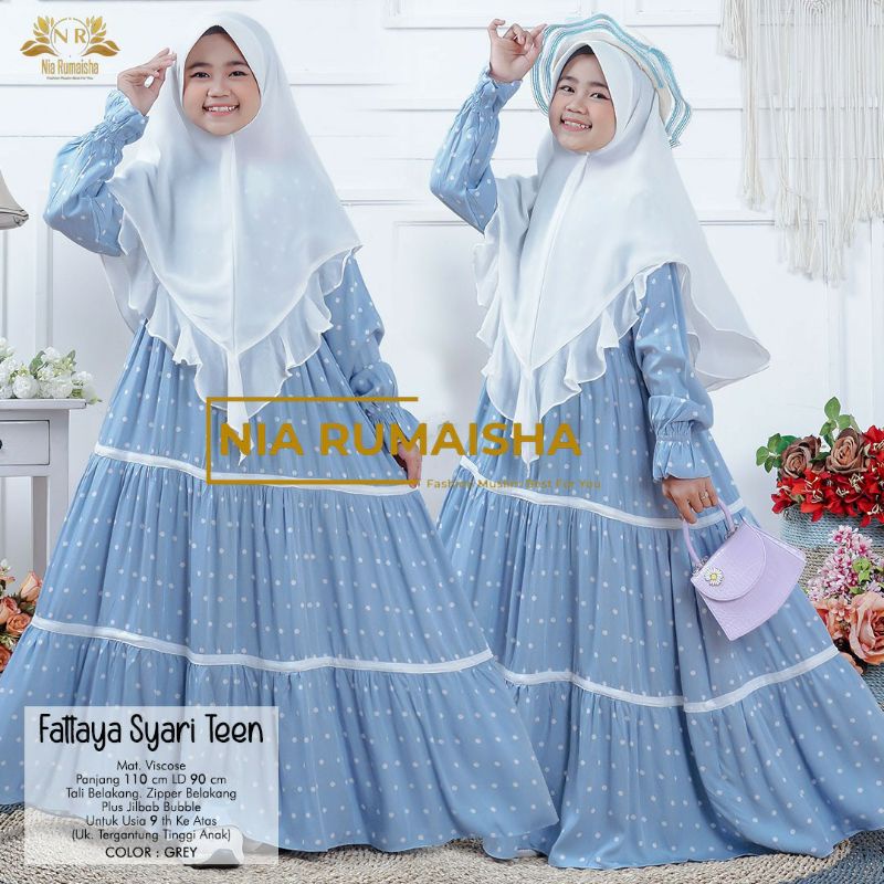 FATTAYA SYARI TEEN + FADHILAH KIDS SYARI ori by NIA RUMAISHA