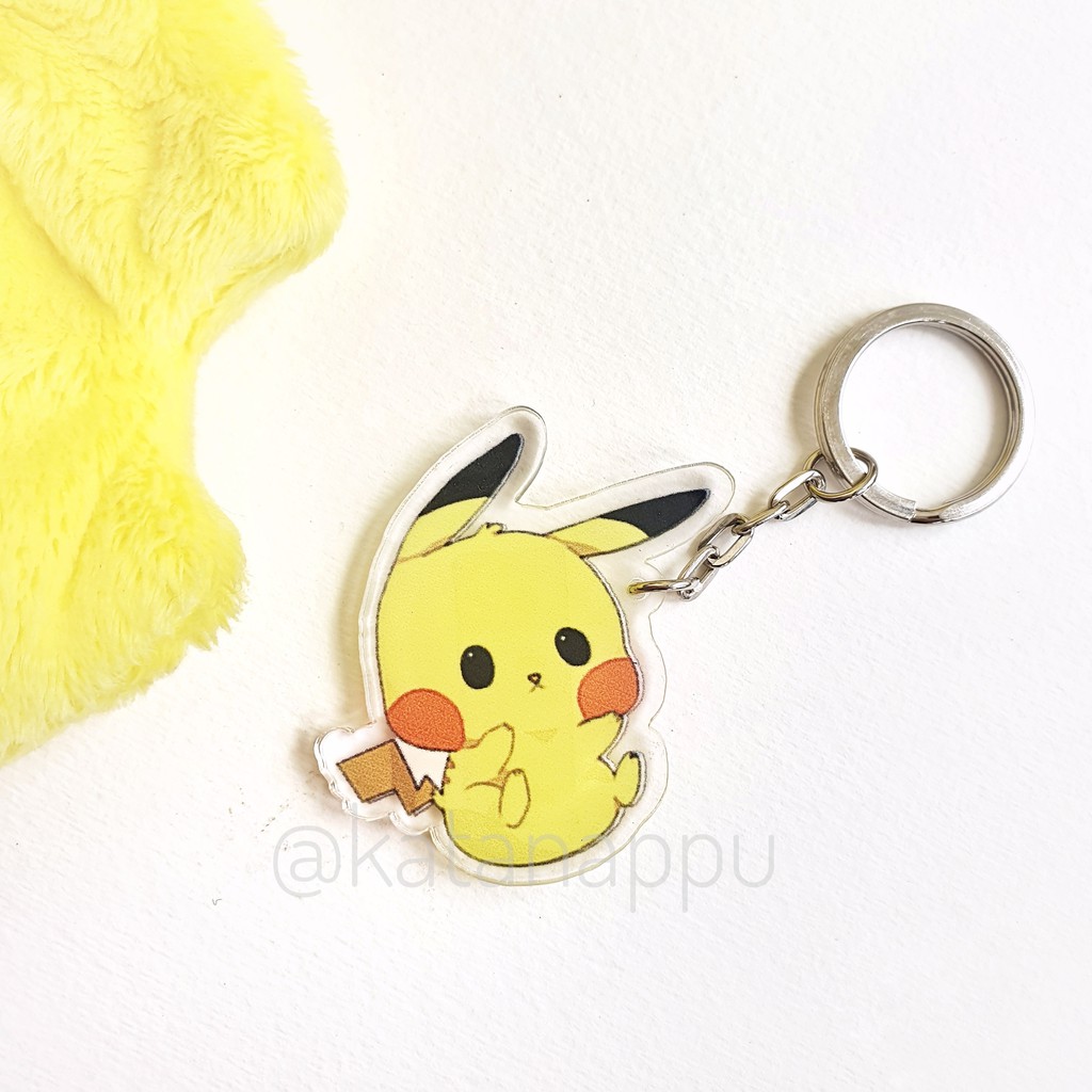 Pokemon Keychain - Pikachu, Rowlet, Popplio, Litten | Gantungan Kunci - Pikachu