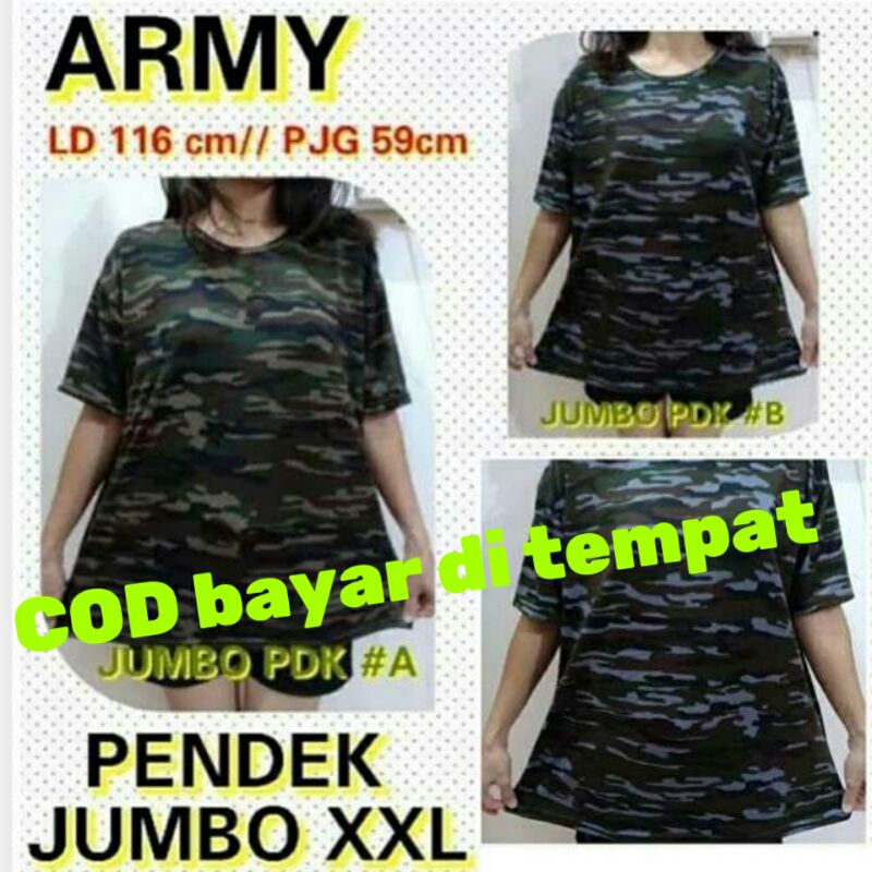 KAOS ARMY WANITA TENTARA LORENG BAJU ARMI CEWEK LENGAN PENDEK SIZE M - XXL