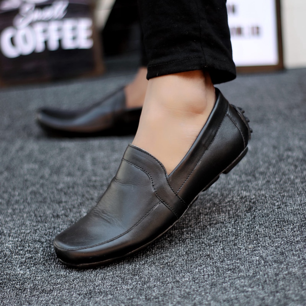 Abrhm Palos - Sepatu Kulit Slip On Kerja Kantor Pria