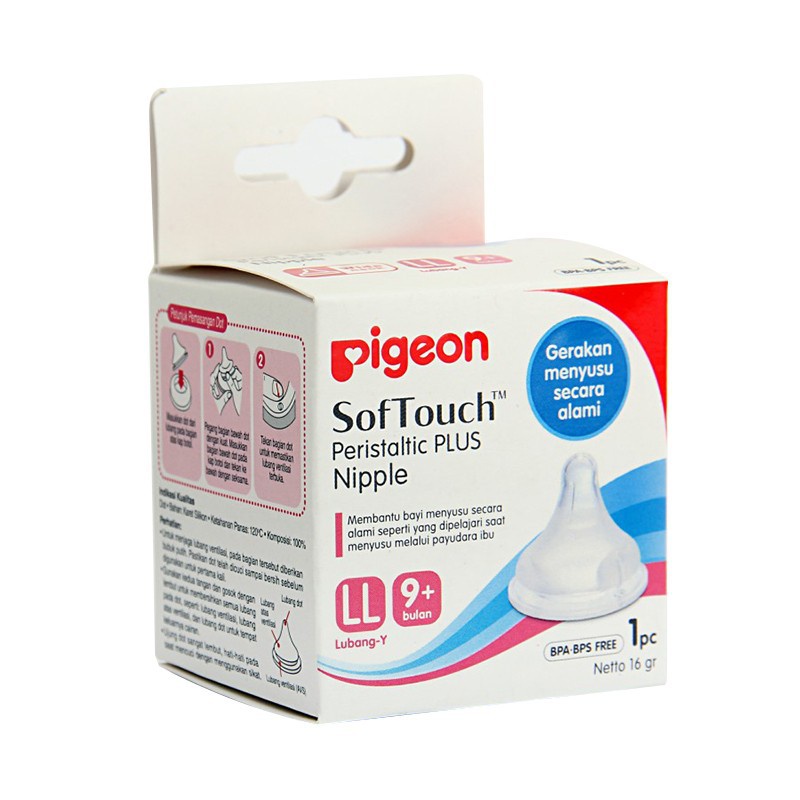 Pigeon Dot Nipple Teat Peristaltic Plus Soft Touch Wide Neck Wideneck