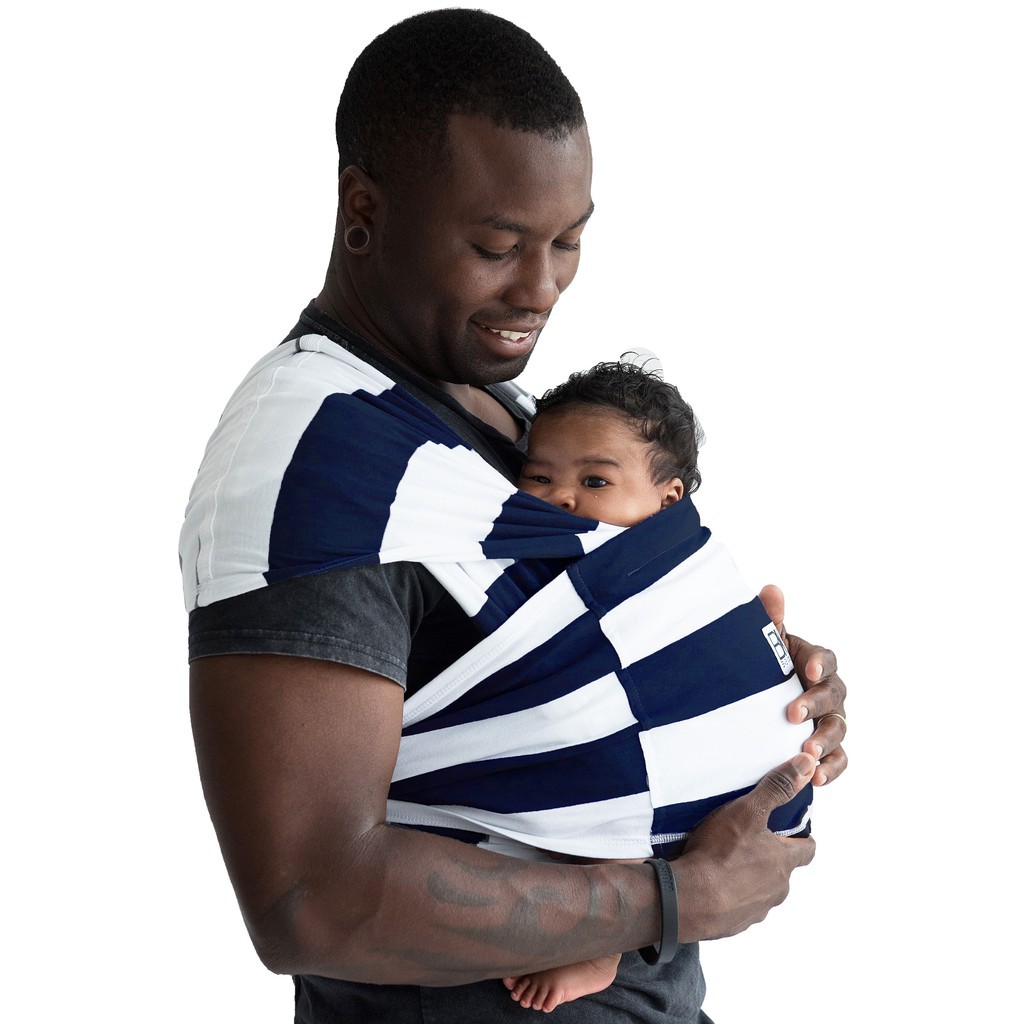 Baby K’Tan Print Baby Carrier Navy Stripe - Ktan Baby Wrap Gendongan Kain Anak Bayi Cukin