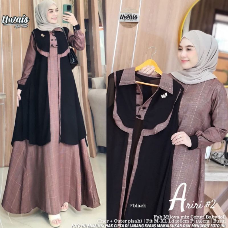 Ariri#2 Ori Uwais//Busana Muslim Wanita//Gamis Set Outer//Dress Terbaru//Gamis Murah//