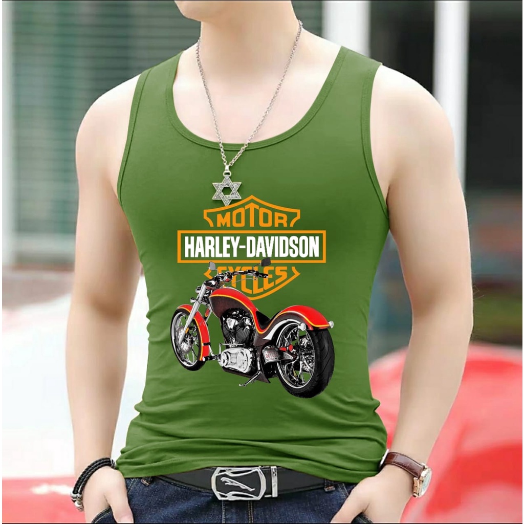 bisa COD / polile - SINGLET MOTIF MOTOR HD / kaos dalam pria / singlet pria terbaru / kaos santai / terbaru / terlaris