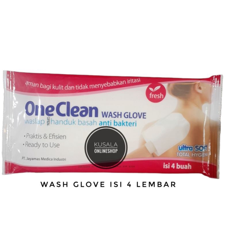 wash glove/waslap/handuk basah isi 4