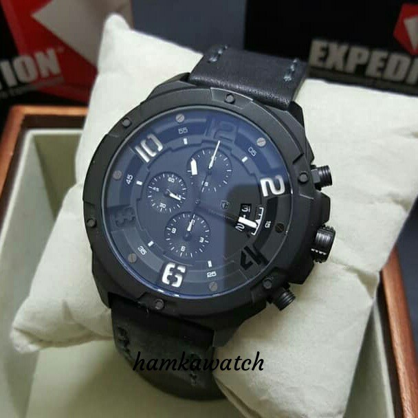jam tangan / Watch_Id pria expedition original e6650 black leather black